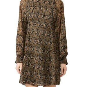 Scotch and Soda Paisley Dress with Sheer Sleeves